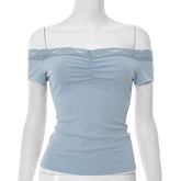 Augusta Lace Bardot Crop Top