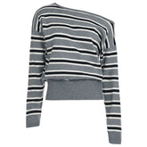 Stormy Striped Off Shoulder Knit Top