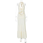 Shawna Twisted Halter Maxi Skirt Set