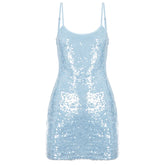 Issabella Blue Sequin Mini Dress