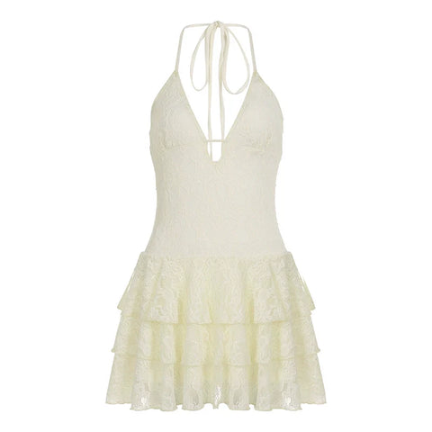 Adaley Lace Tiered Mini Dress