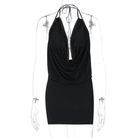 Serina Studded Halter Mini Dress