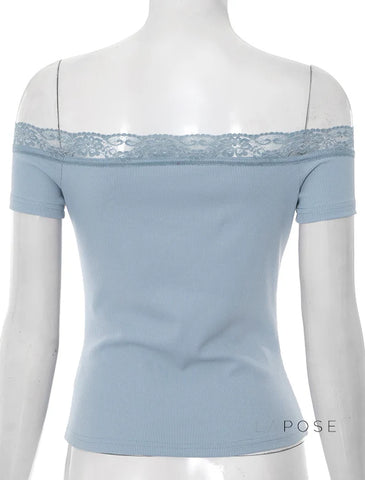 Augusta Lace Bardot Crop Top
