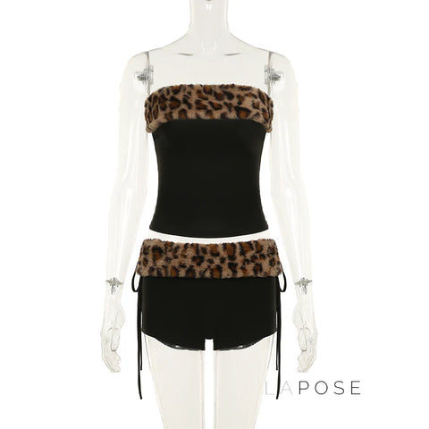 Avalon Leopard Ruched Short Set
