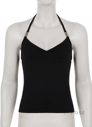 Coraline Metal Halter Top