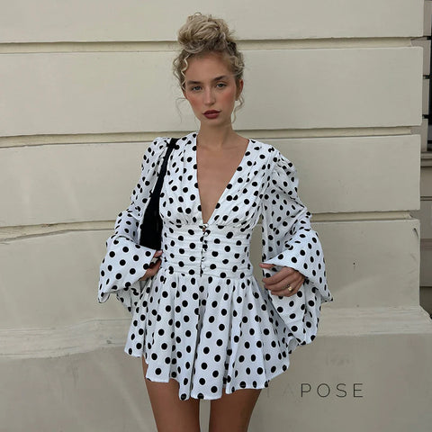 Embry Polka Dot Puff Sleeve Dress