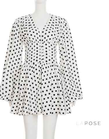 Embry Polka Dot Puff Sleeve Dress