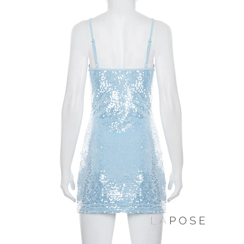 Issabella Blue Sequin Mini Dress