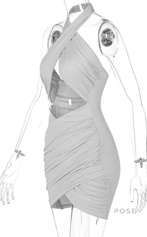 Jayani Halter Cut-Out Mini Dress