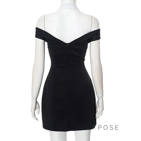 Kalilah Halter Contrast Mini Dress