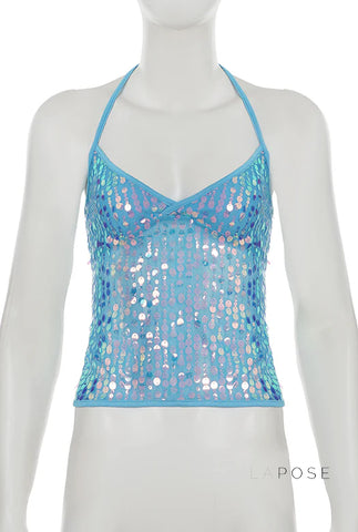 Maddalyn Sequin Strap Top