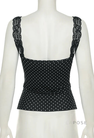Niya Polka Dot Lace Camisole