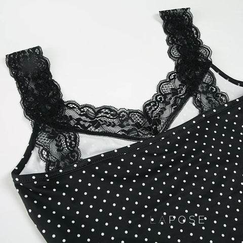 Niya Polka Dot Lace Camisole