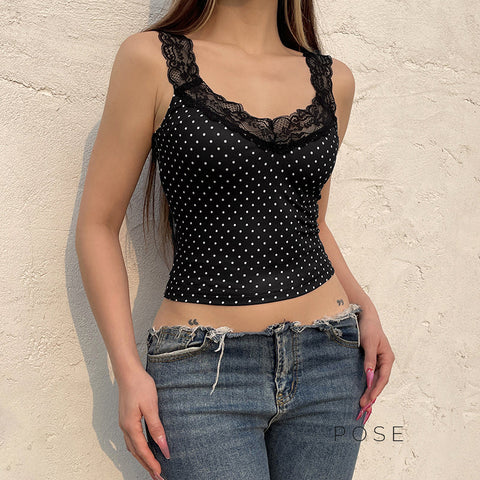 Niya Polka Dot Lace Camisole