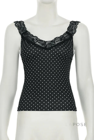 Niya Polka Dot Lace Camisole