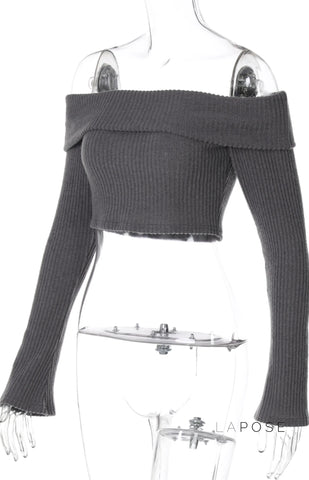 Samaria Ribbed Off Shoulder Top