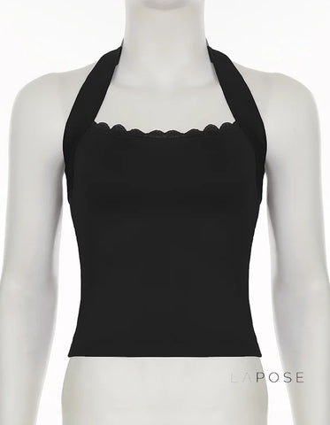 Tilly Halter Lace Crop Top